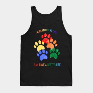 Rainbow cats paws tshirt Tank Top